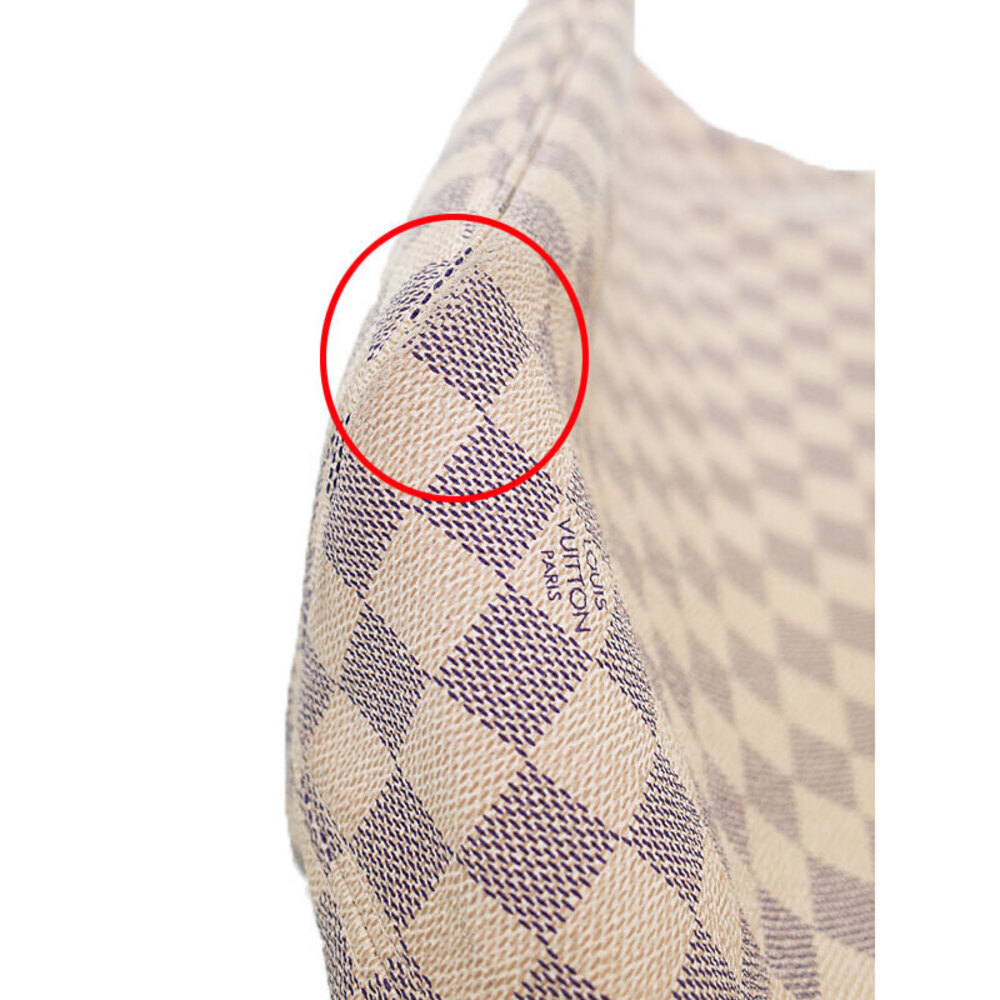 Louis Vuitton Bag White Tote Damier Neverfull Azur - Picture 8 of 8